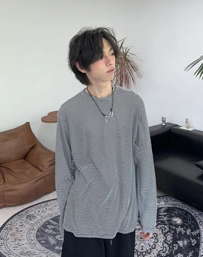 SATIIIZ（サティーズ）の「Ruen Summer Striped Long Sleeve Tee（Tops）」