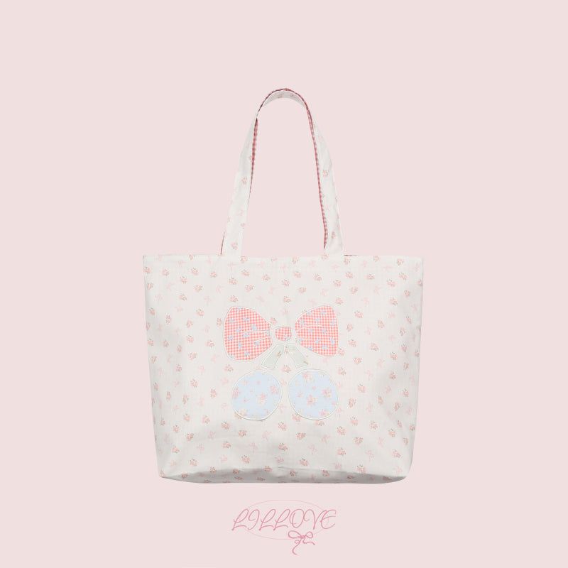 [by LILLOVE] cherrybell cotton bag (reversible)