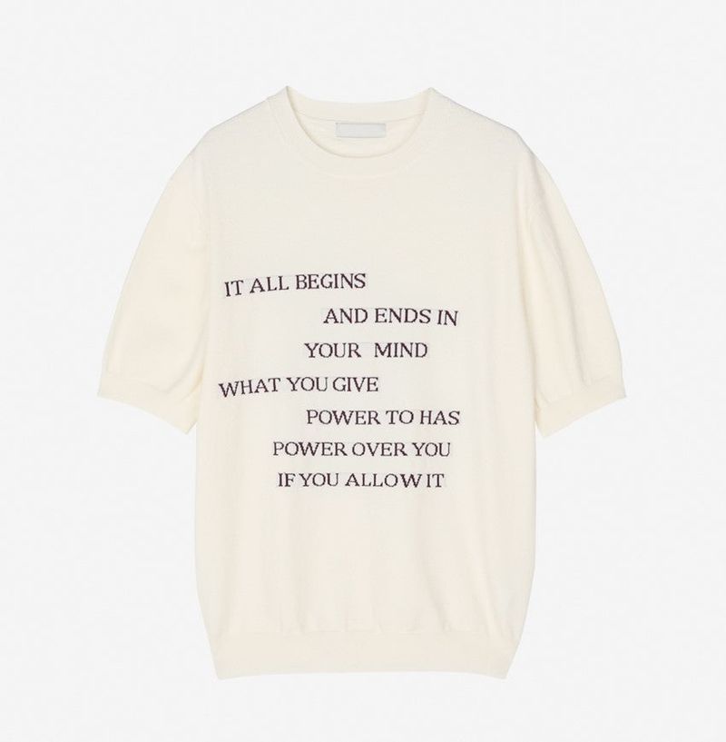 No.1338 lettering round half KNIT (5color)