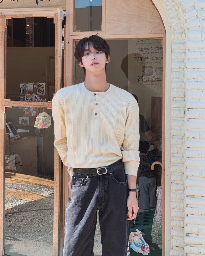 Cannon More Henley Neck Knit