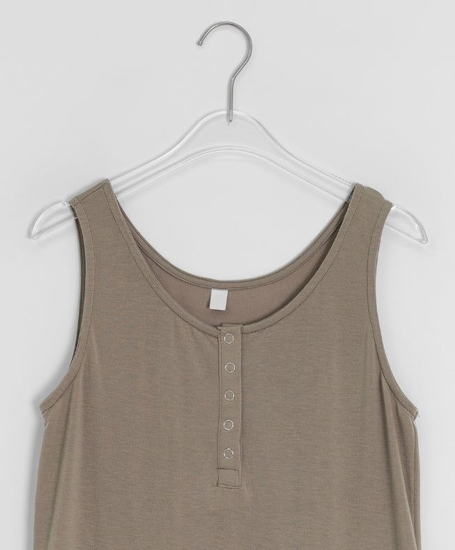 Sunkey Button Frill Layered Sleeveless