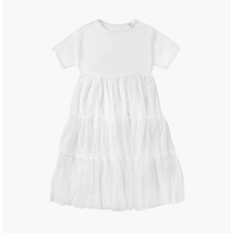 SEE THROUGH TULLE ONE-PIECE  (White)