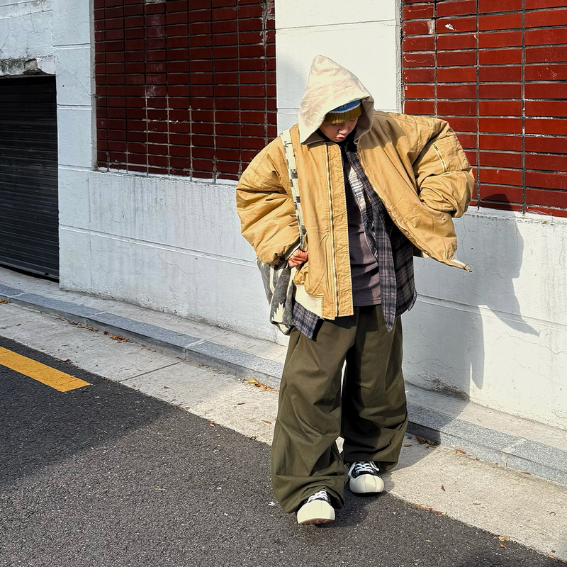 Two-Tone Hooded Ripstop MA-1 Padded Jumper