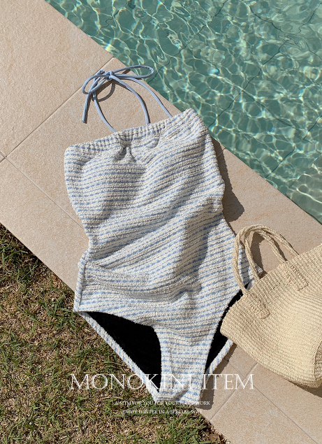WZ Halter Strap Tweed Monokini (2color)