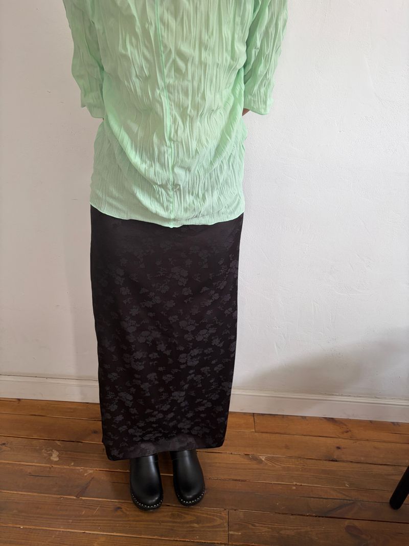 floral satin skirt