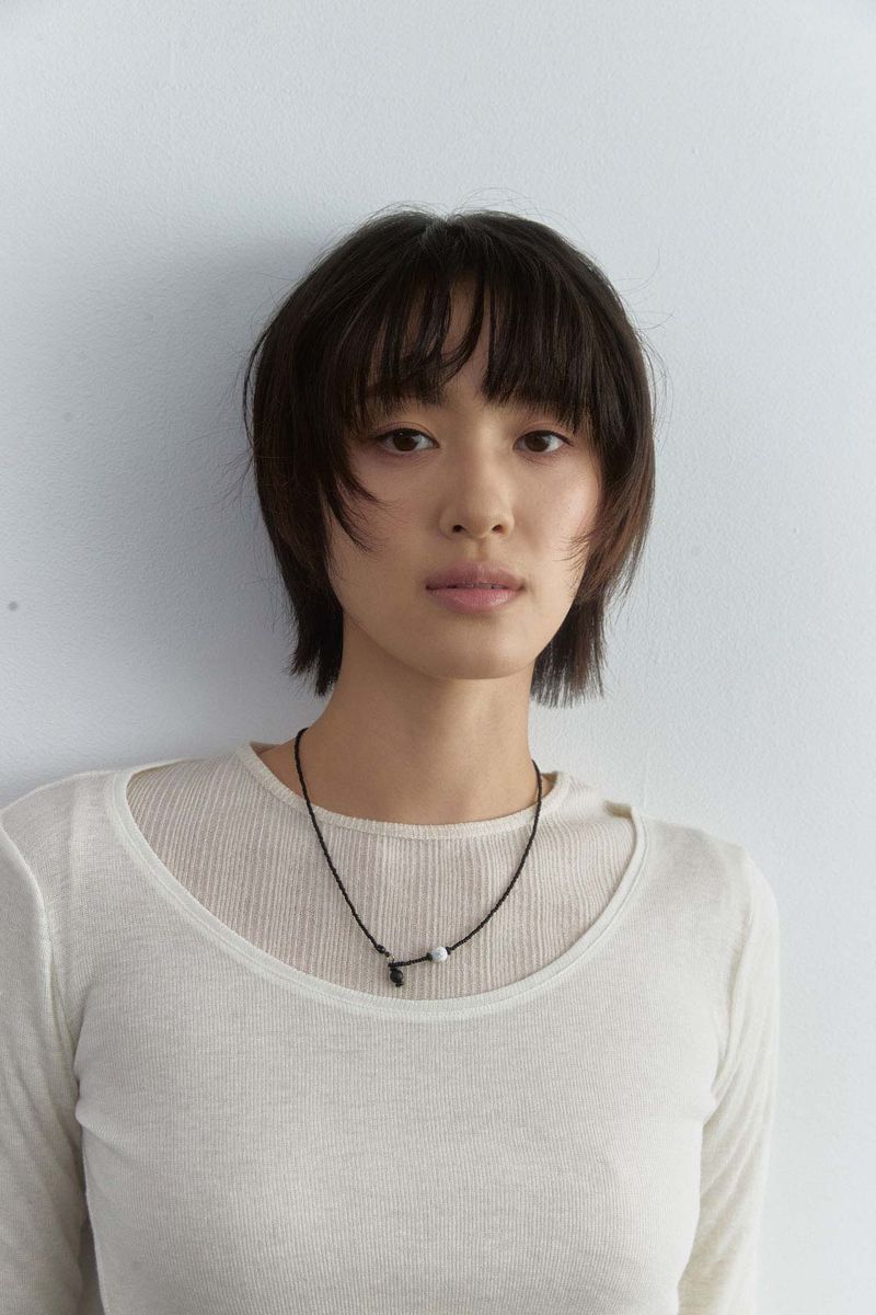 Cross line necklace (2 color)
