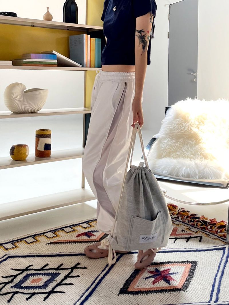 White denim multi bag