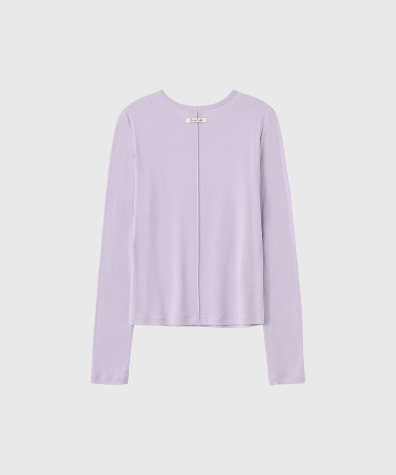 テンセルラウンドネックピンタックTシャツ