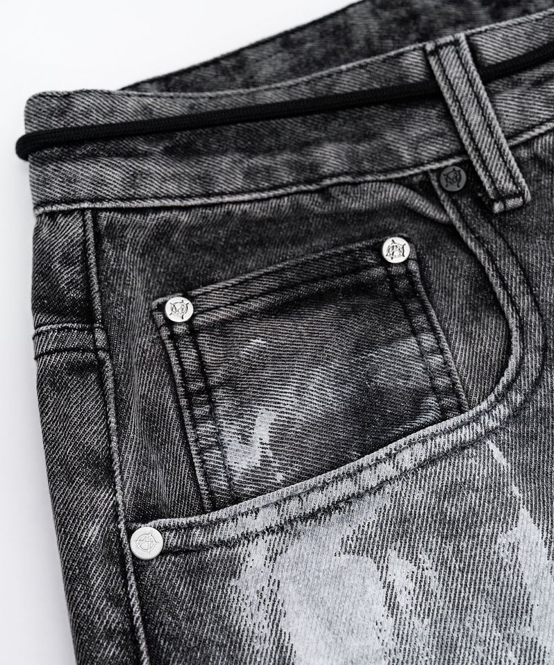 BBD Anxiety Multi Patch Denim Pants (Vintage Black)