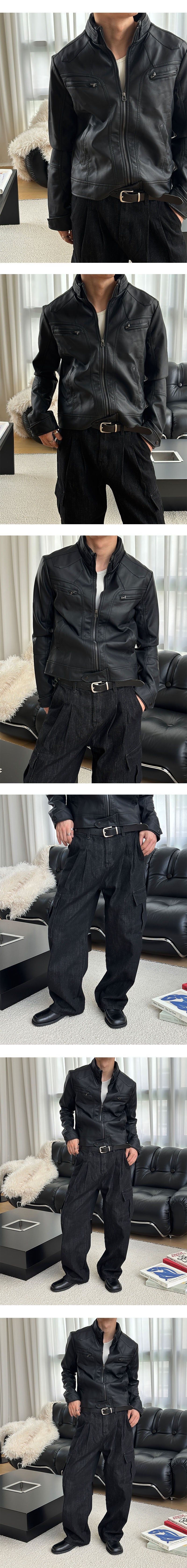 [PROMOTION] Leather zipper biker short jacket (2SIZE)