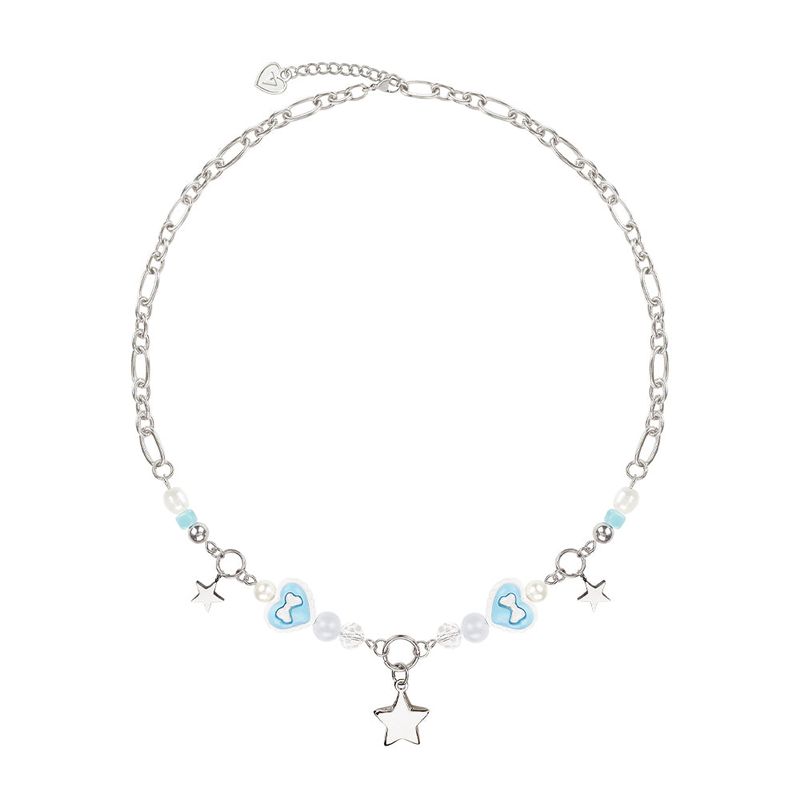 Ribbon Heart Candy Surgical Chain Necklace 