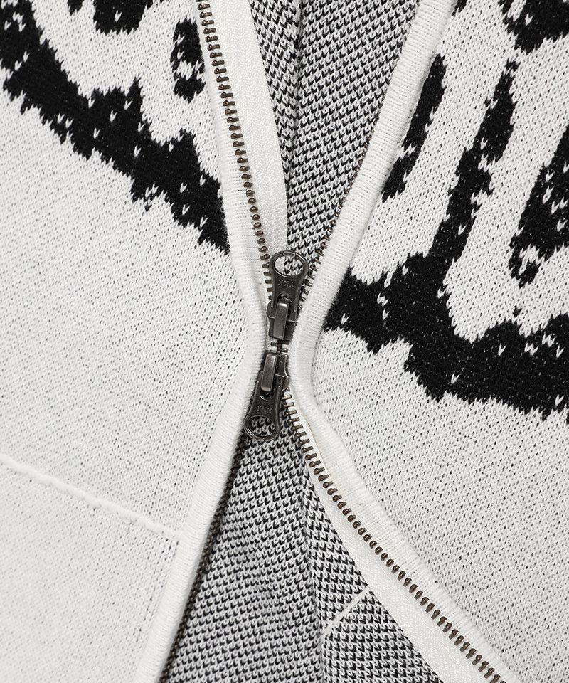 RUGGED KNIT ZIP UP HOODIE IVORY(CV2FSUK680A)