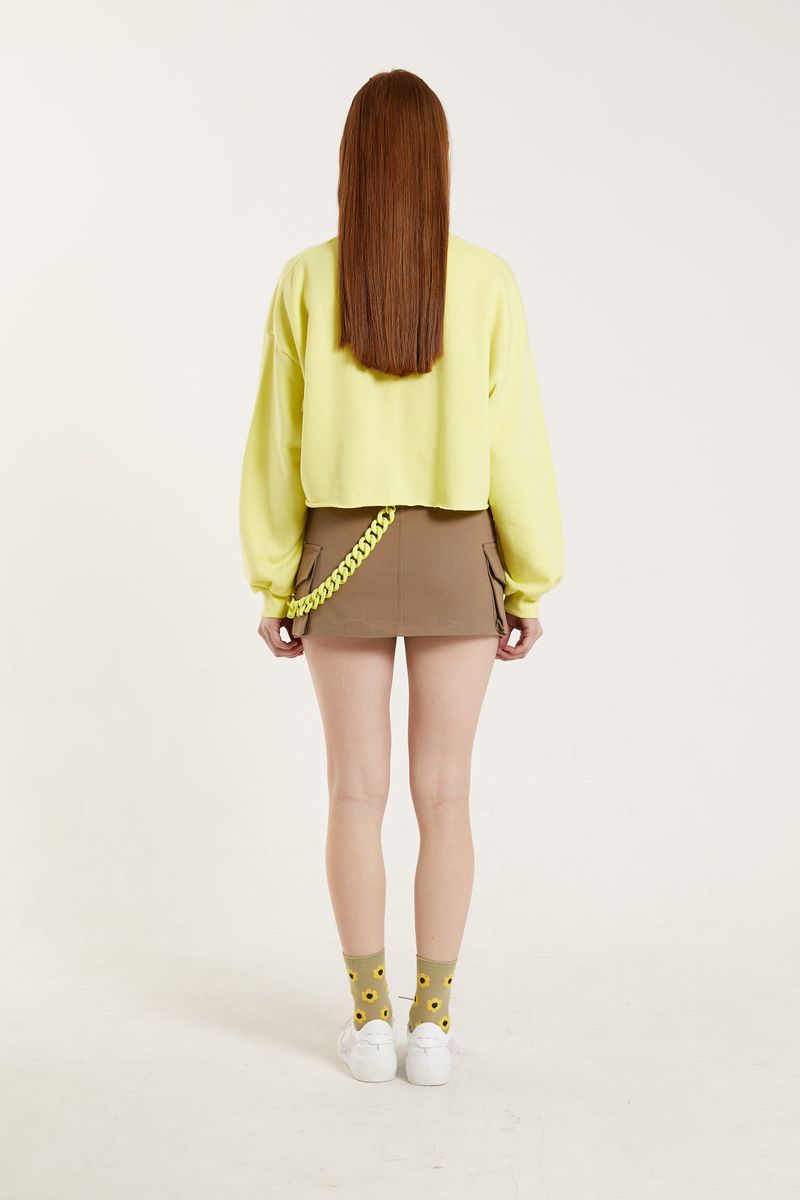COLOR CROPPED SWEATSHIRT