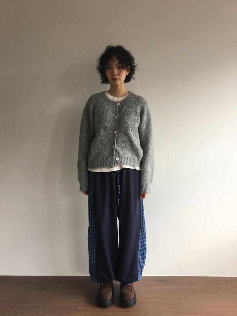 フラッフィーアップリケカーディガン (3color)