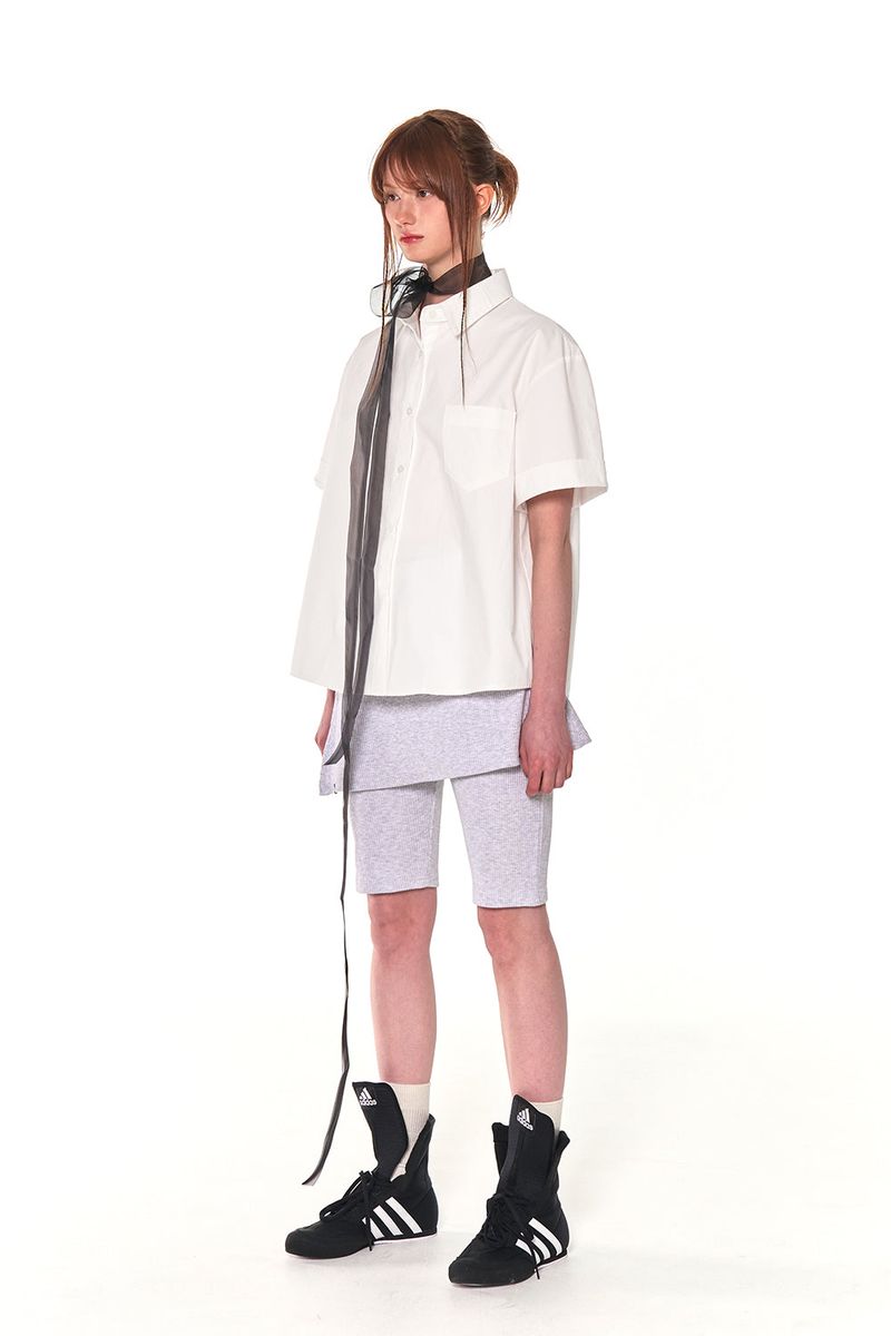 HALF COTTON OVERFIT SHIRTS (WHITE)