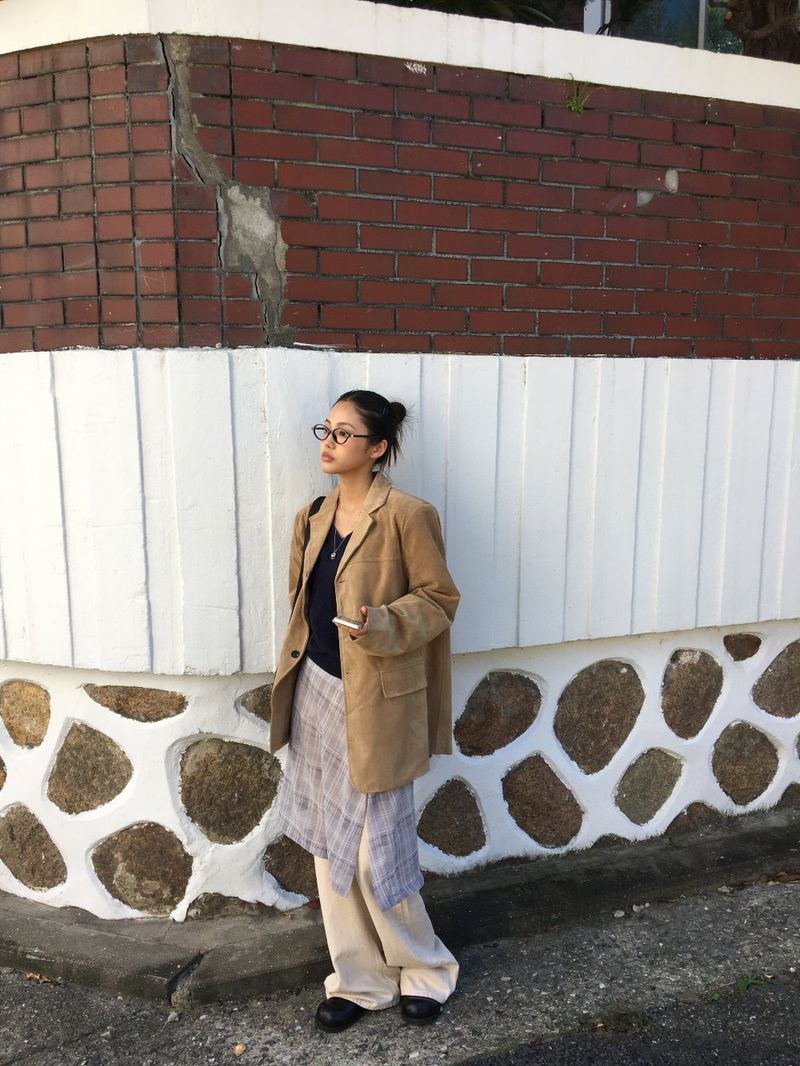 Roman check layered skirt (2color)