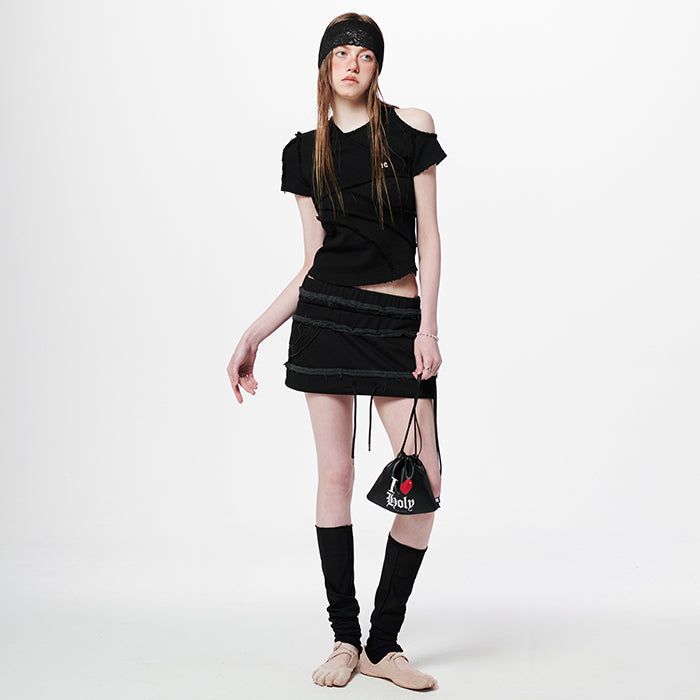 Sagging Layered Mini Skirt