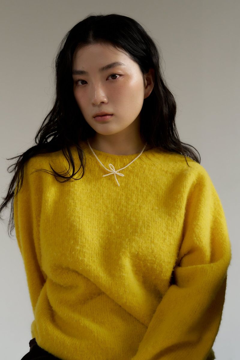 little pearl ribbon necklace