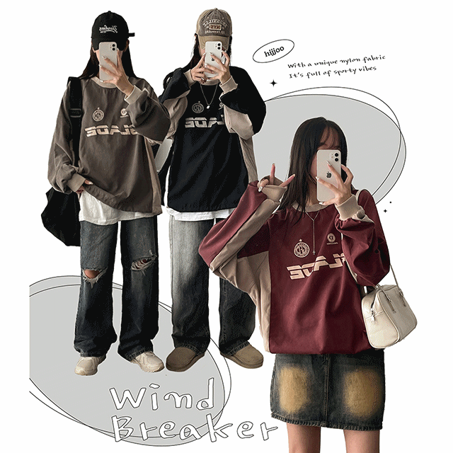 hijjoo（ハイチュー）の「Bled Hem String Color Windbreaker Sweatshirt（Tops）」