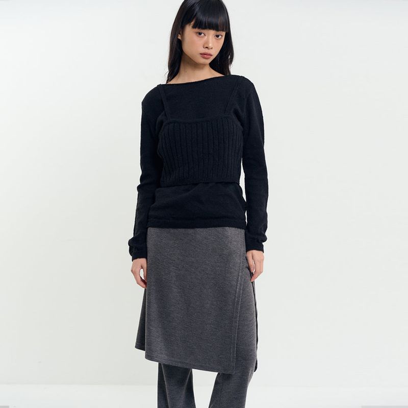 Bustier Knit Set Black