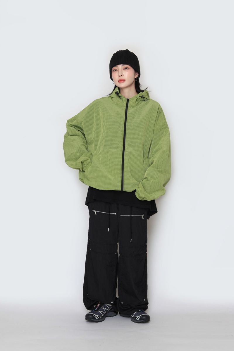nylon ribat zipper pants