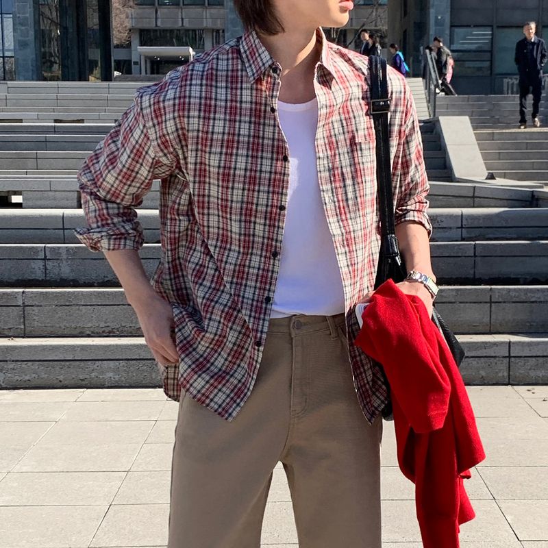 LMN Tommy Classic Oversized Fit Check Shirt (3 colors)