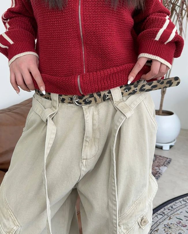 Raven Belted Dyeing Cargo Pants