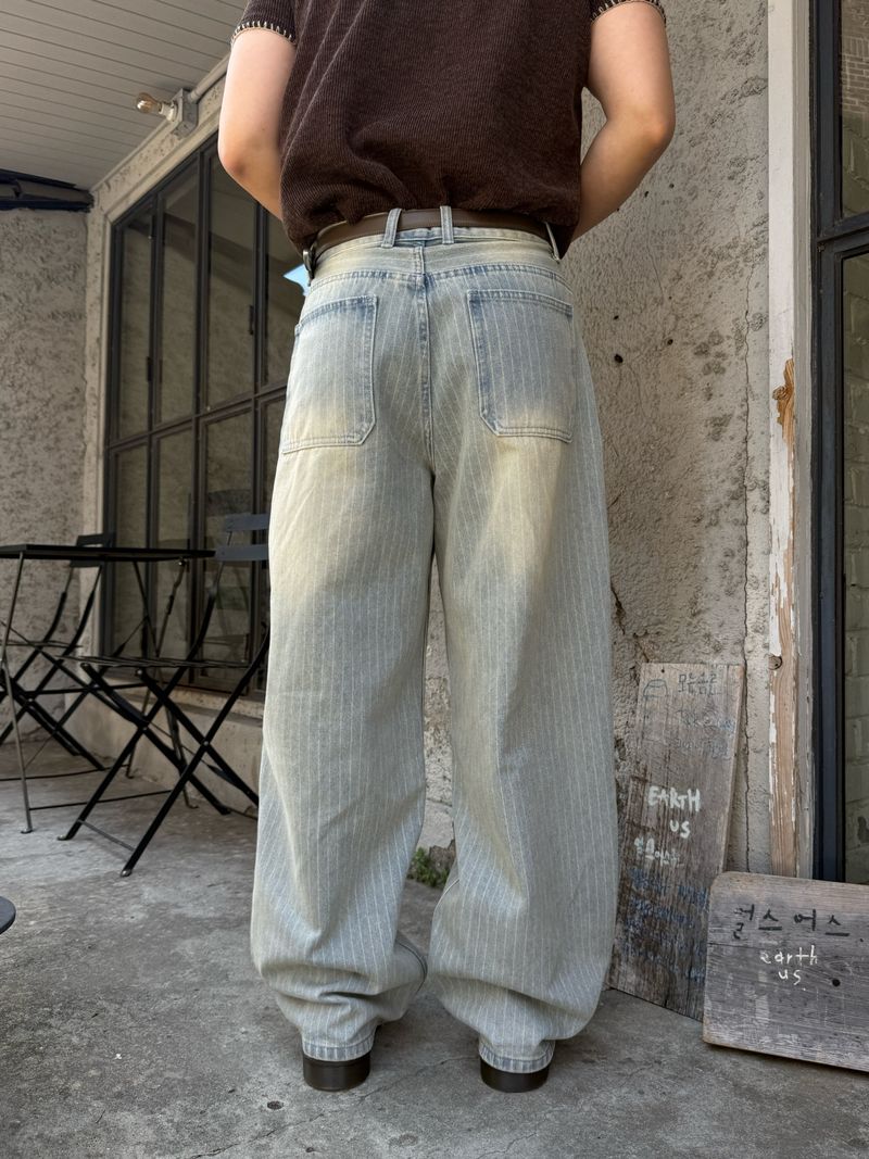 Fitz stripe denim pants