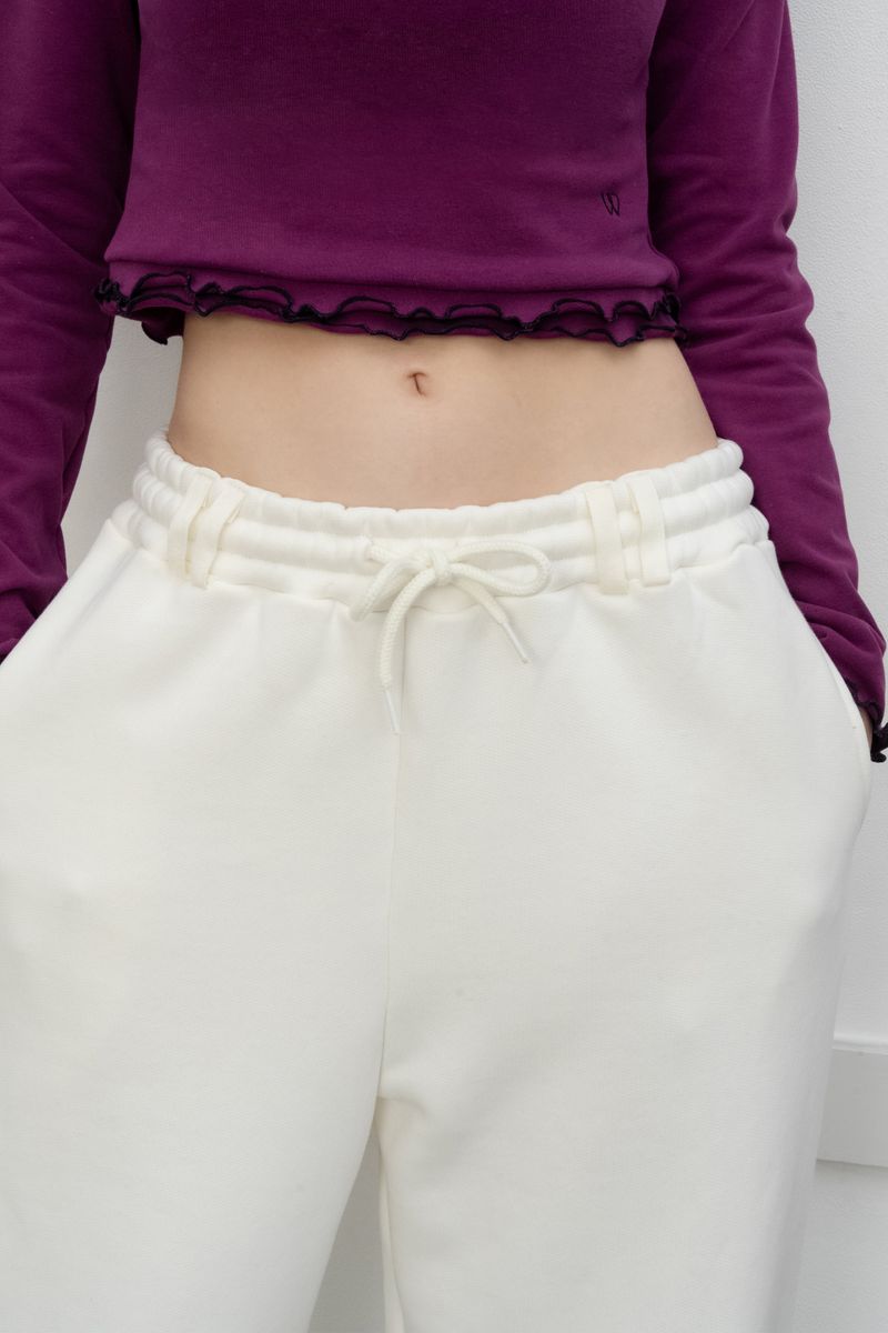 Frill crop t-shirt_purple