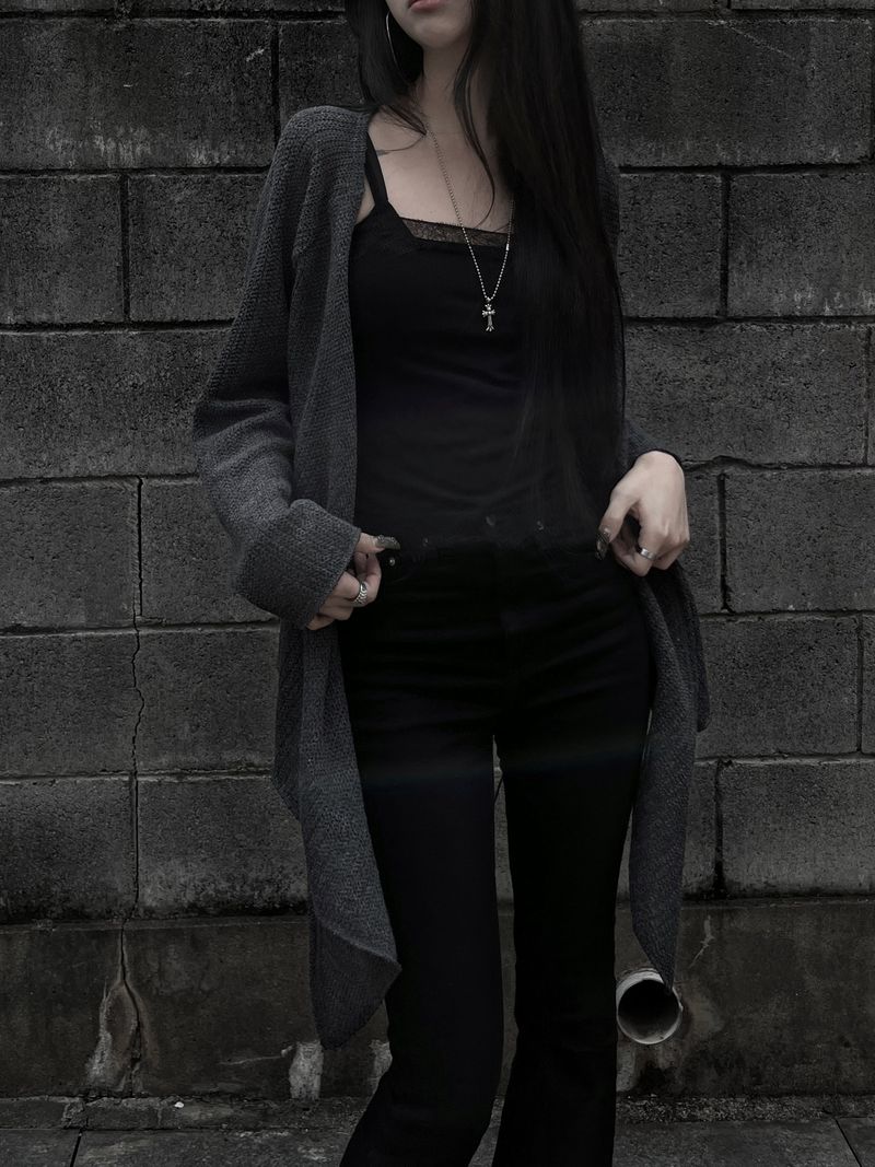strap frey knit cardigan (2color)