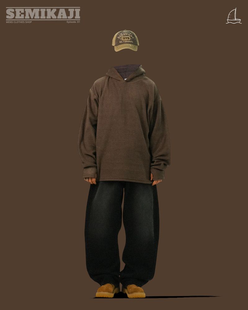 MA DAY Straight Curved Denim Pants
