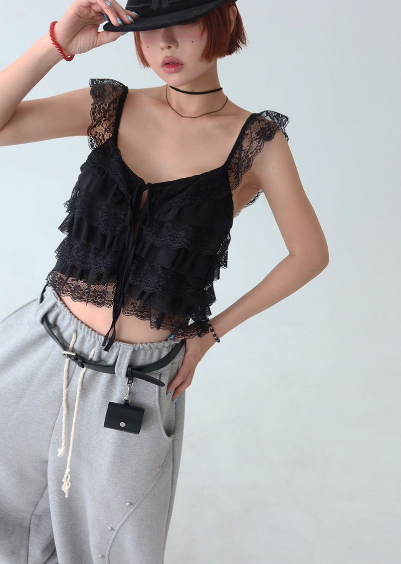 Zero Lace Cancan Frill Blouse