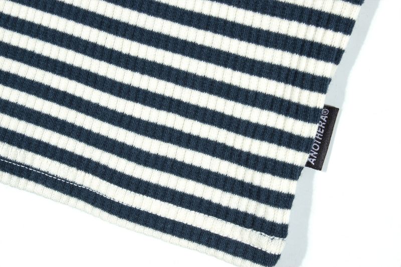 STRIPE RIBBON SLEEVELESS_Navy
