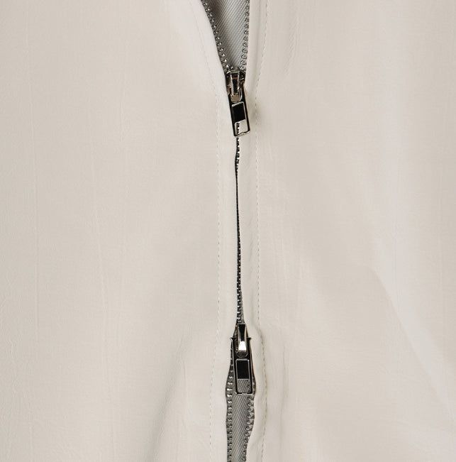 Hide Glossy Pleats Leather Jumper