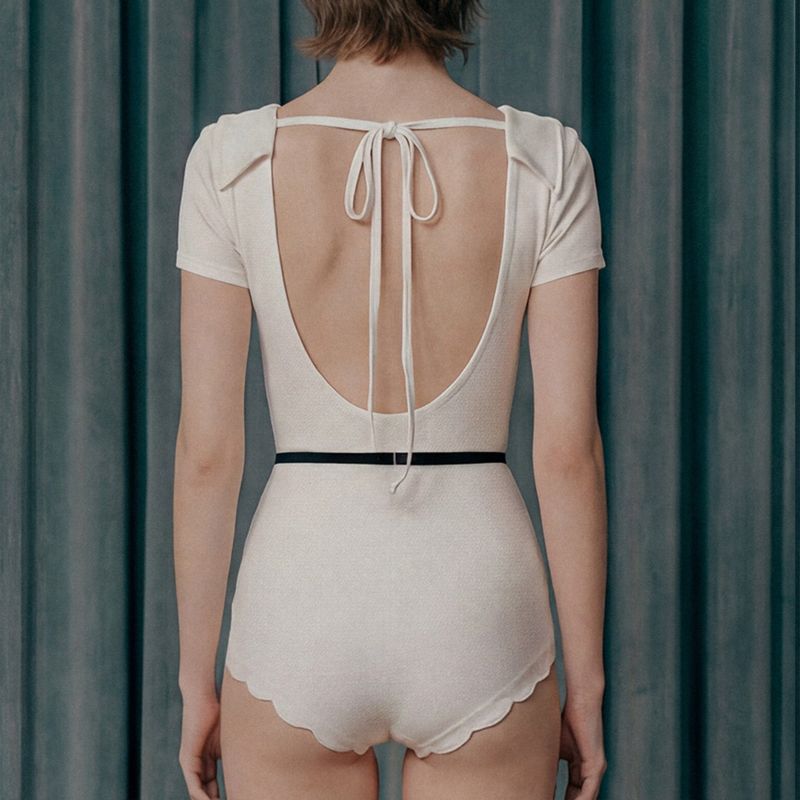 Retro Collar Belted One-piece