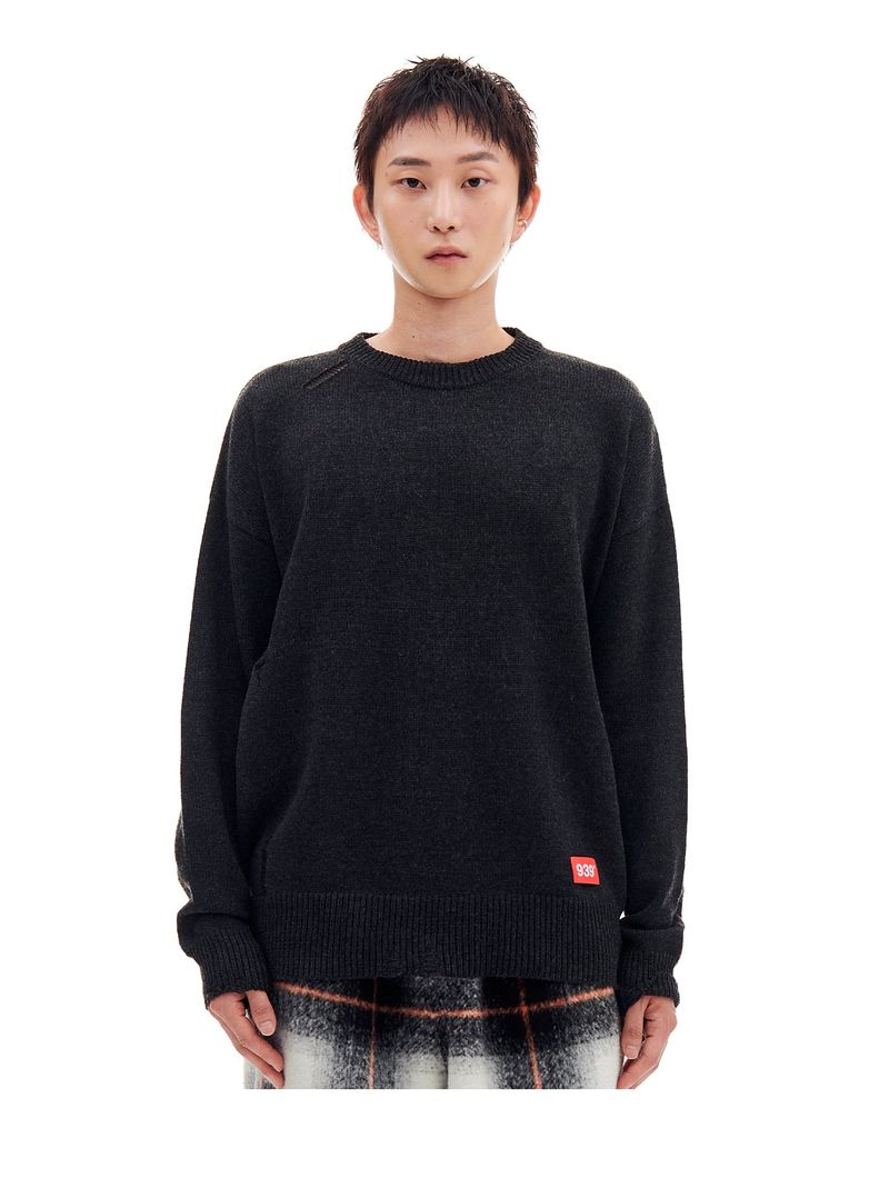 ARCHIVE BOLD(アーカイブボールド)の「DAMAGED KNIT (CHARCOAL)(Tops)」