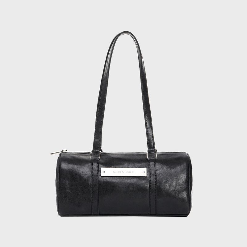 NICK&NICOLE(ニック&ニコール)の「VINTAGE LEATHER CRYSTAL BOSTON BAG_CHARCOAL(Bags)」