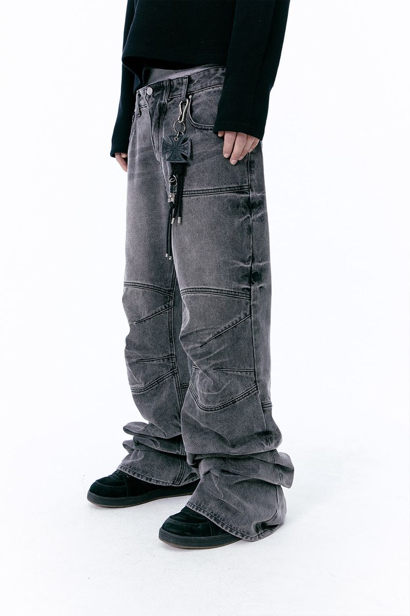 ETCE（イーティーシーイー）の「STACKING FLARE DENIM PANTS (GRAY)（Pants）」