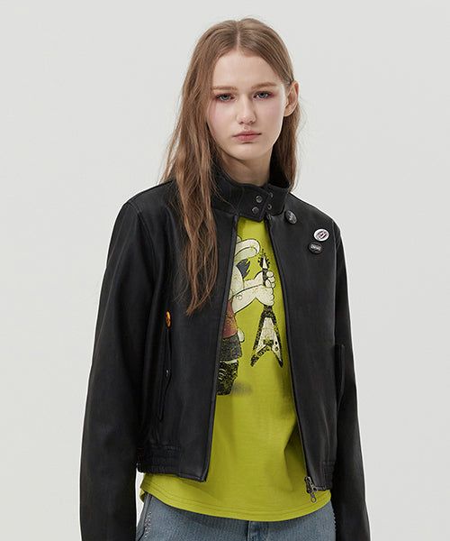 KIRSH（キルシー）の「VINTAGE WASHING LEATHER BOMBER JACKET [BLACK]（Jackets/Outerwear）」