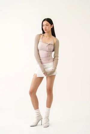 【即日発送】Athletic slit skirt - white 