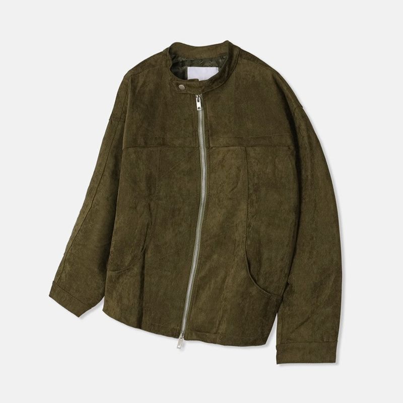 ASCLO Stand Collar Suede Jacket (4color)