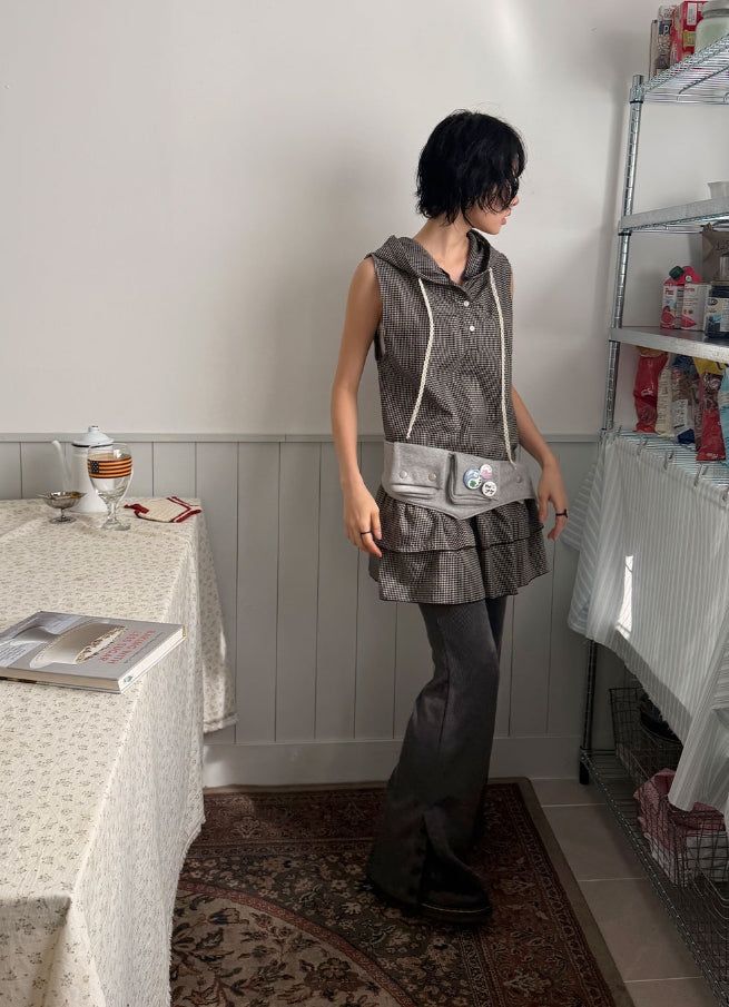 RIBBED BUTTON BOOTCUT PANTS