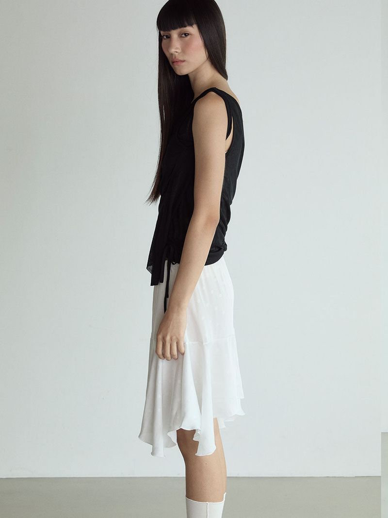 Polka Dot Skirt_White