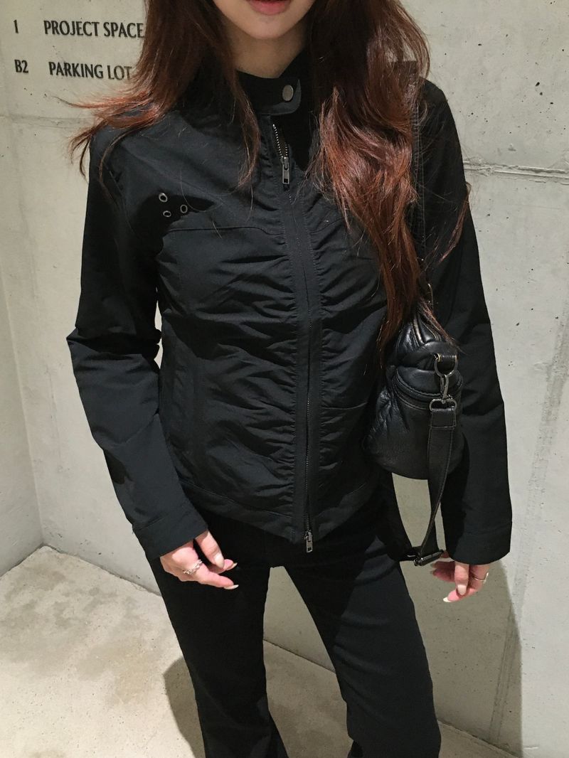 Rosy Shirring Cotton Rider Jacket (3c)