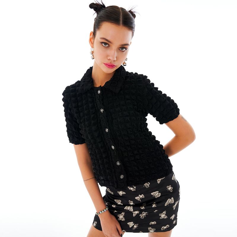 OTHER-worldly（アザーワールドリー）の「Back Ribbon Shirt [Black]（Tops）」