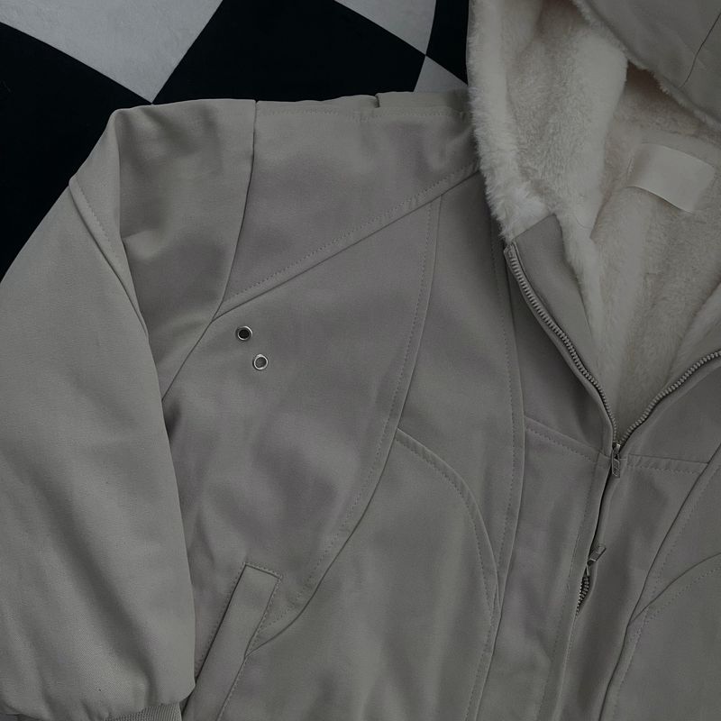 Mink fur lining hooded jacket (2colors/DP21917)