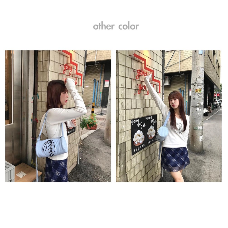 2WAY BELTED STRAP BARREL BAG SMALL_GLOSSY BLACK