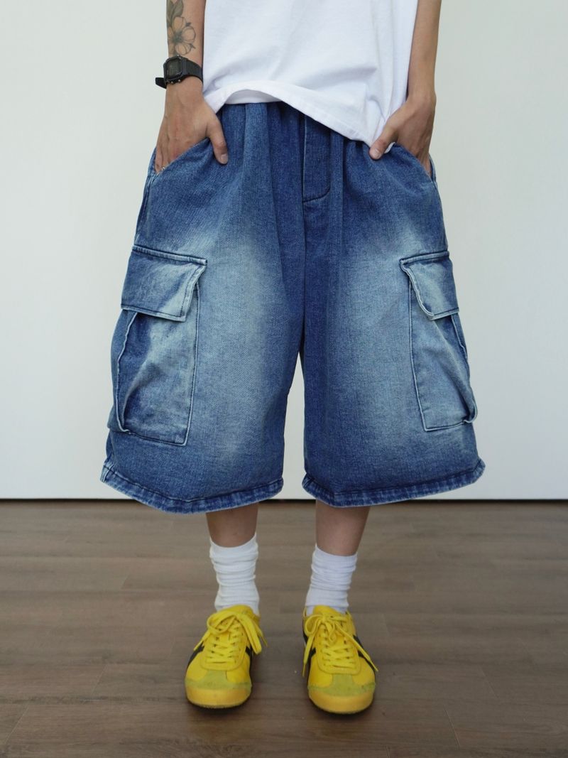 Vintage Washed Denim Shorts 3C