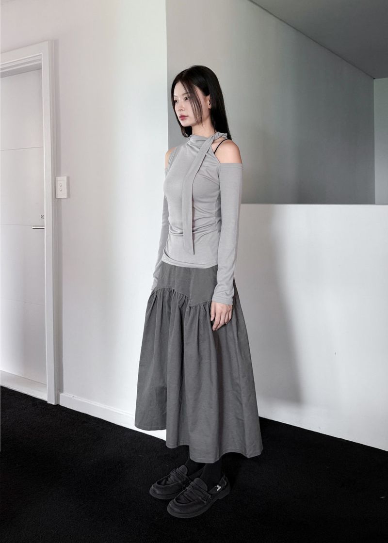 POCKET LINE COTTON SKIRT
