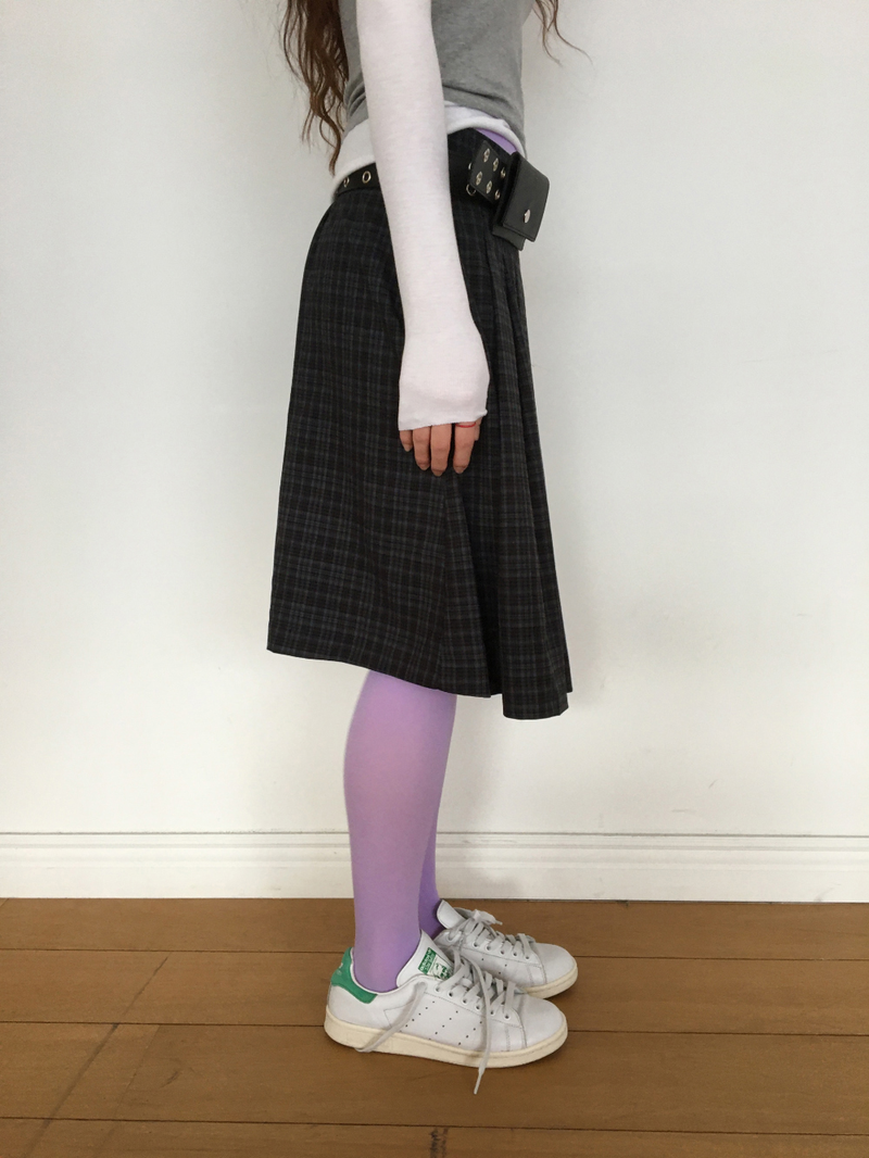 YWD PLAID PLEATS SKIRT (3color)